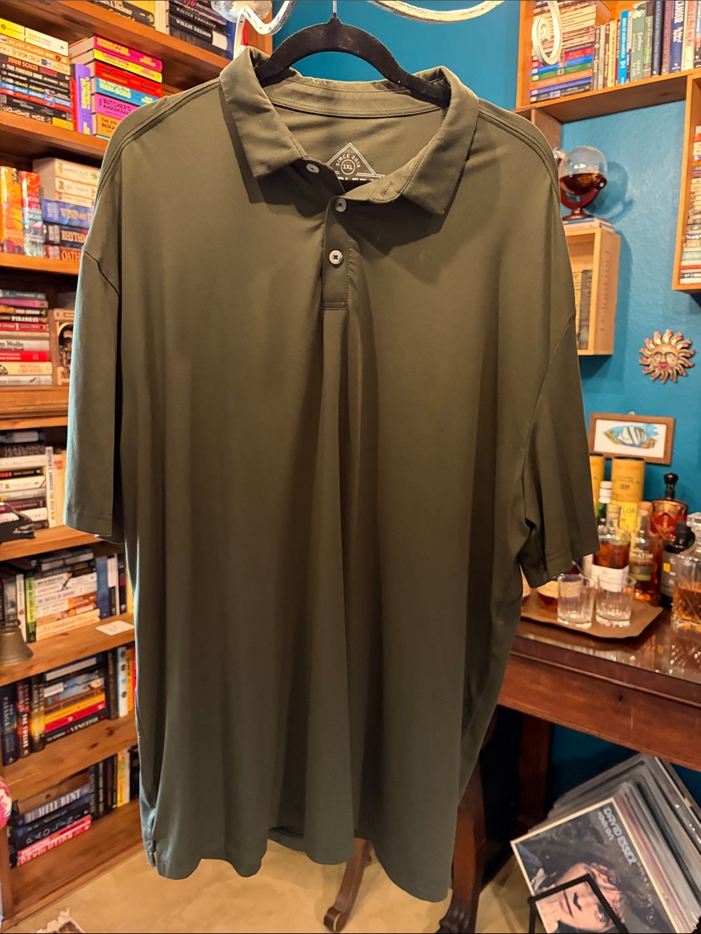 BURLEBO Olive Green Performance Polo - Picture 1 of 3